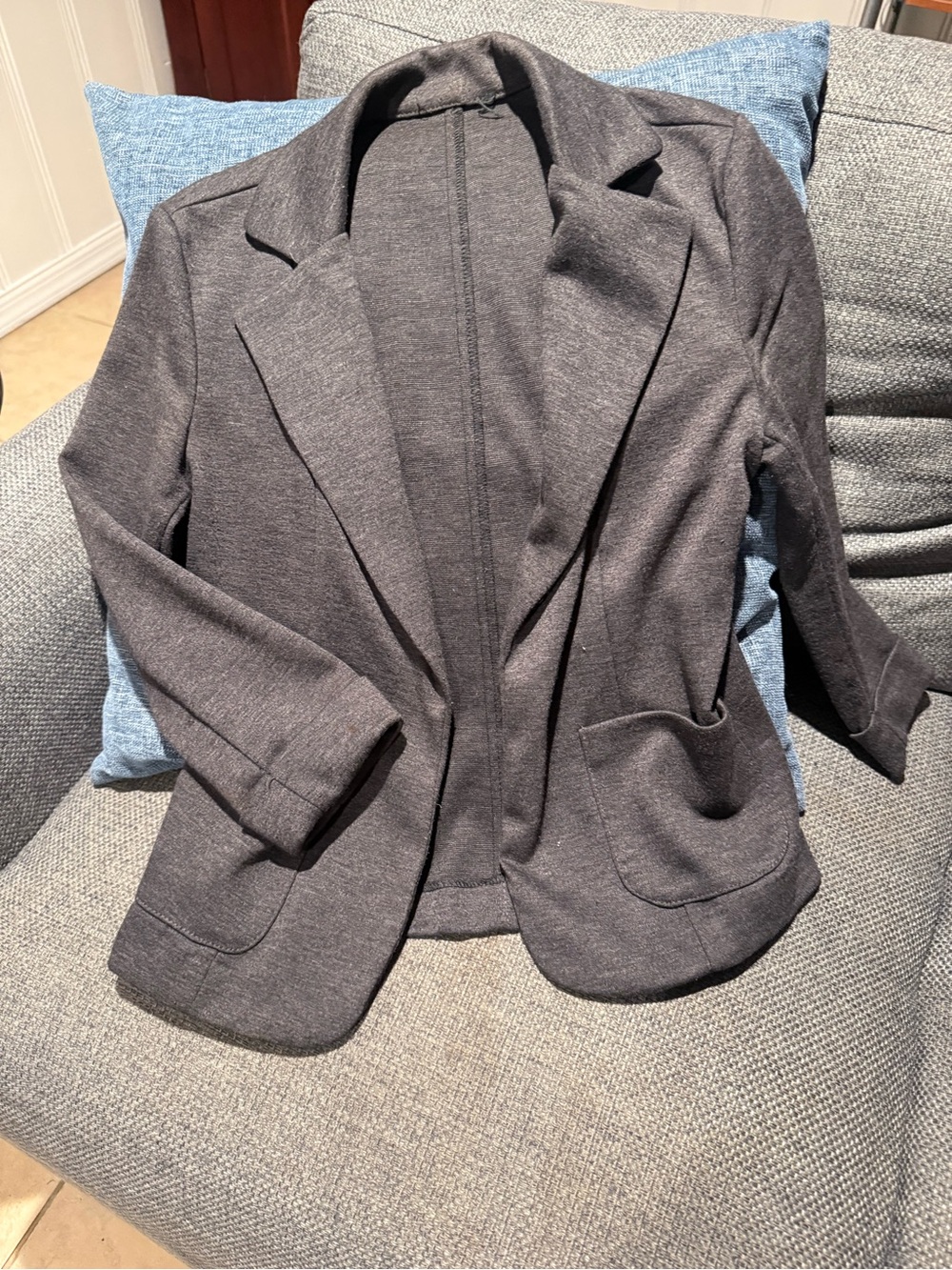 Express Women's Charcoal Gray Open-Front Blazer